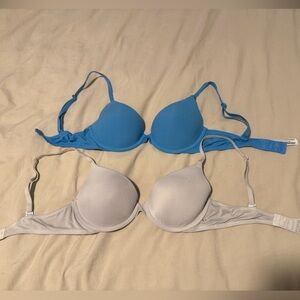 Victoria’s Secret PINK Set - White and Blue Bras